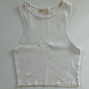 Pull&Bear High Neck White Tank